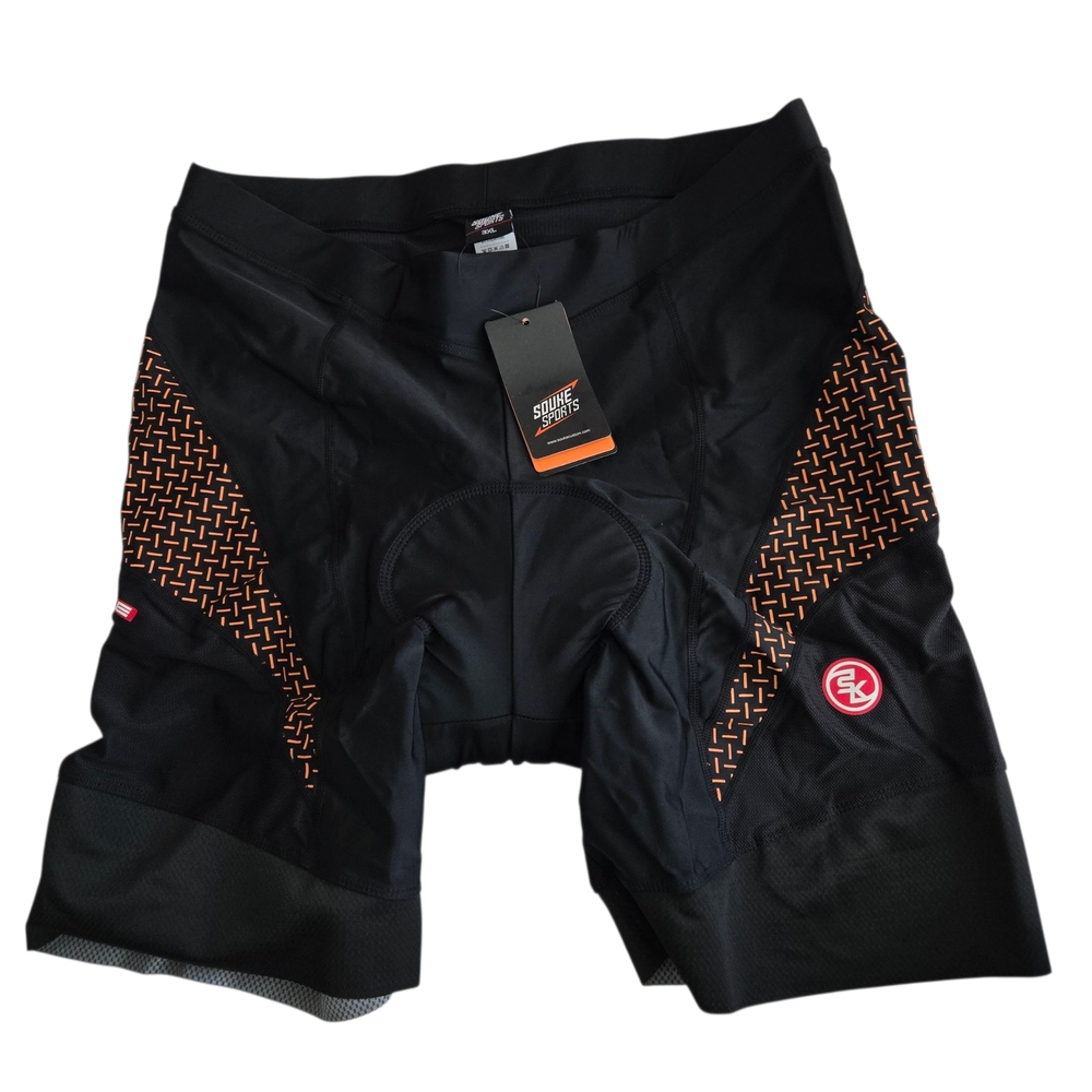 Souke Sports Men's 3D Padded Quick Dry Bike Shorts-PS5000-Black Size 3XL Cycle